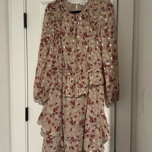 Current Air Ruffle MIDI Dress | Size Medium